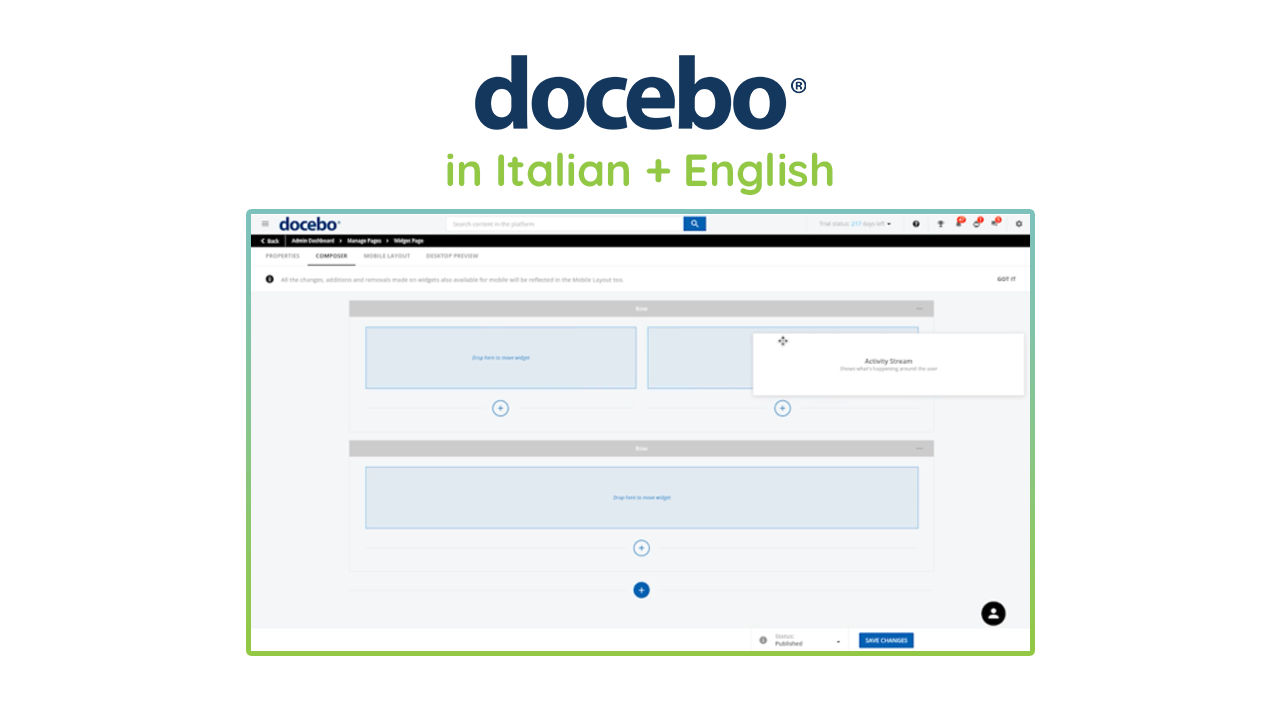 Docebo in Italian and English video example